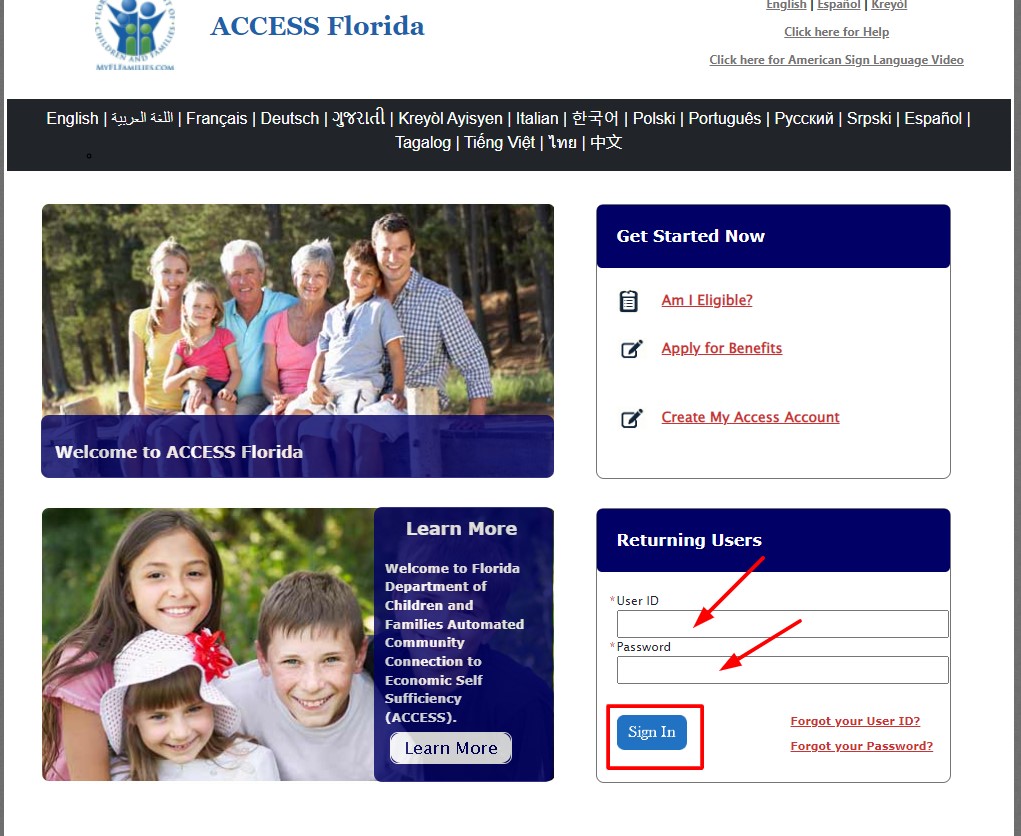 MyAccessFlorida Login