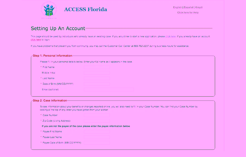 My Florida Access Account Setup